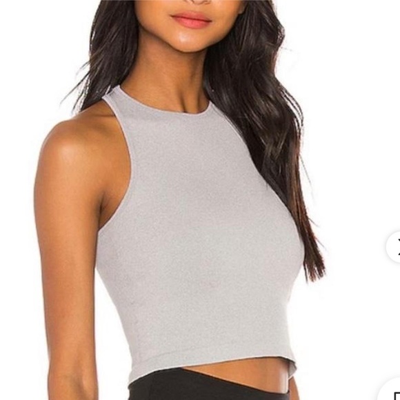 Free People Gray Tank Crop Top Racer Back - Picture 2 of 5